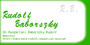 rudolf baborszky business card